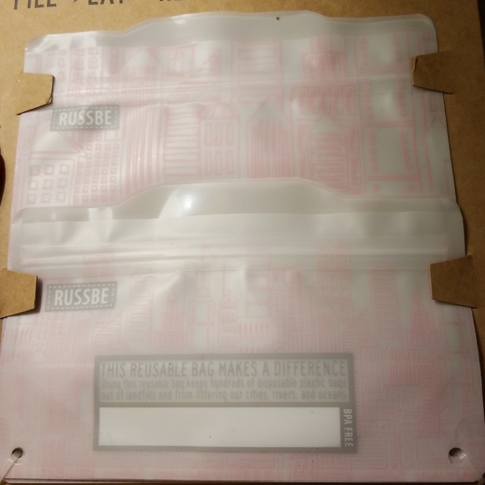 Reusable ziplock sandwich & snack bags set of 4